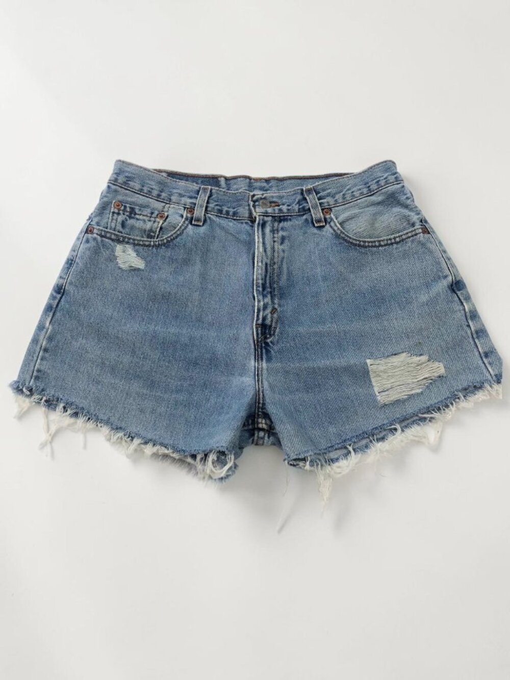 Levi's 560 Vintage Women's Cutoff Denim Shorts Distressed and Frayed Hem Size 12